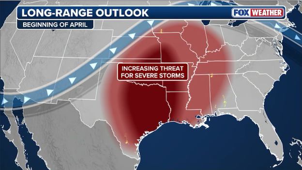 April to start with renewed severe storm threat for Plains and Mississippi Valley