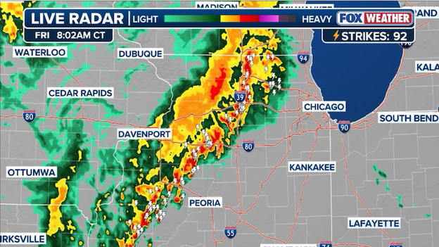First of two storm rounds moves into Chicago metro area this morning