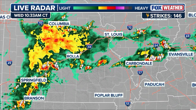 Torrential rain dousing Missouri ahead of lunchtime