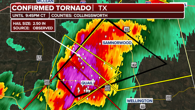 Tornado Warning issued in Collingsworth County, Texas