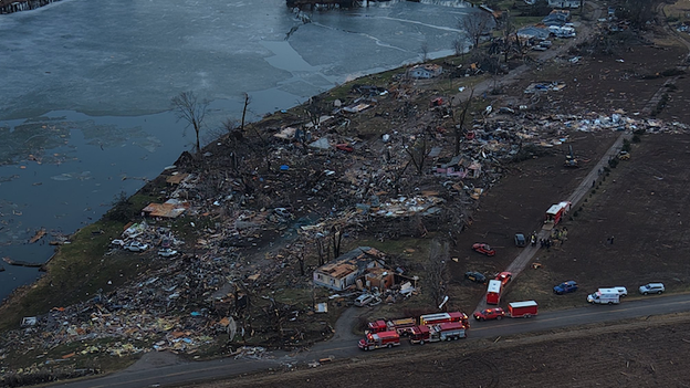 Stunning drone video reveals scope of destruction from deadly Michigan tornado
