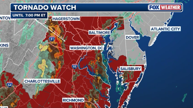 Tornado Watch issued for Washington D.C. as severe storms target the capital