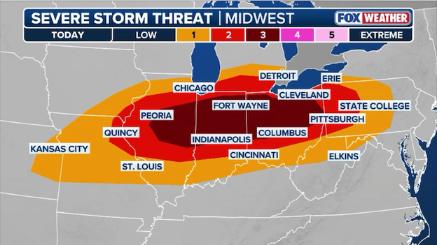 50 million at risk for severe storms, tornadoes across Midwest and Ohio Valley