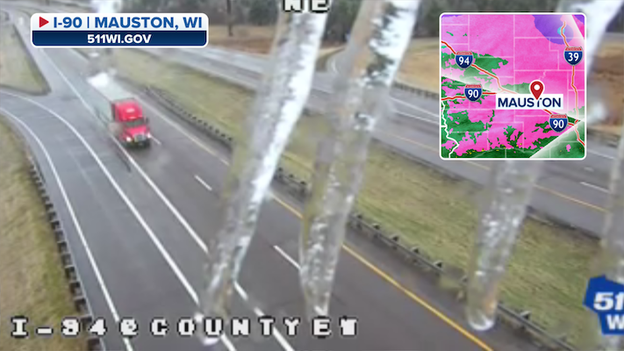 Freezing rain coats I-90 in Wisconsin as icy glaze creates dangerous travel