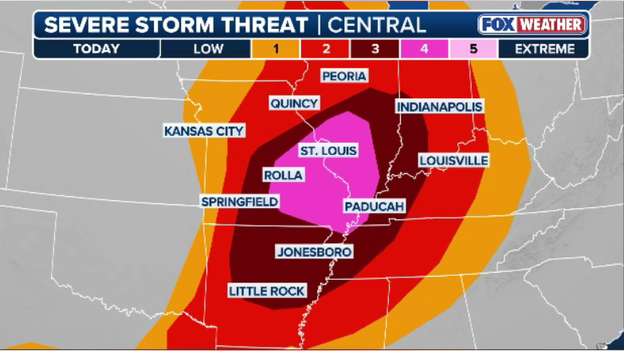 Tornado threat hones in on St. Louis and Western Illinois for afternoon peak