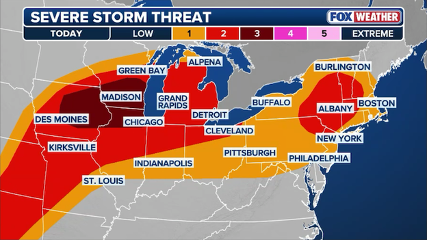 Massive storm system threatens 15 states with tornadoes and giant hail
