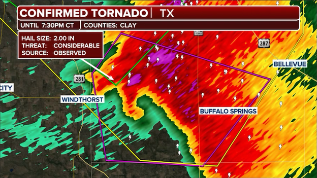 Particularly Dangerous Situation: Tornado Warning issued for Clay County