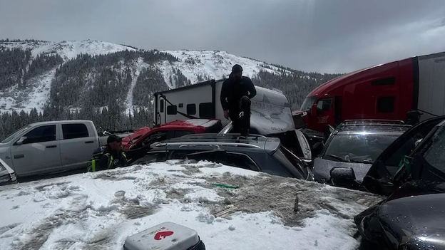Blinding snow triggers chaotic 75-vehicle crash in Colorado