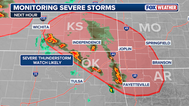 New Severe Thunderstorm Watch expected for parts of Kansas, Missouri, Oklahoma, and Arkansas