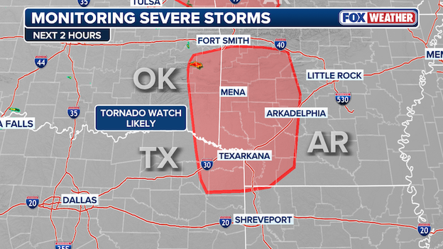 Tornado Watch likely for Eastern Arkansas and Northern Louisiana within the hour