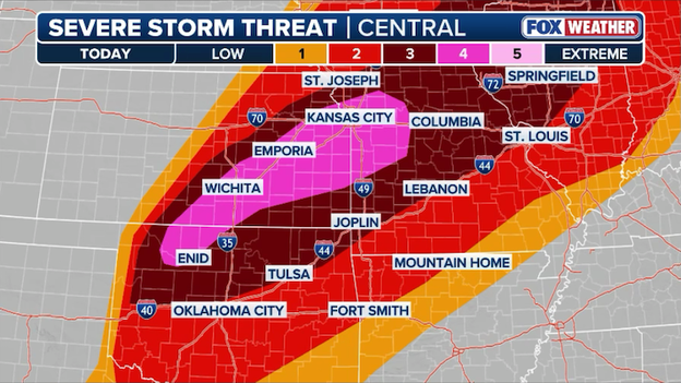 SPC upgrades severe weather threat to Level 4 for Missouri, Kansas and Oklahoma