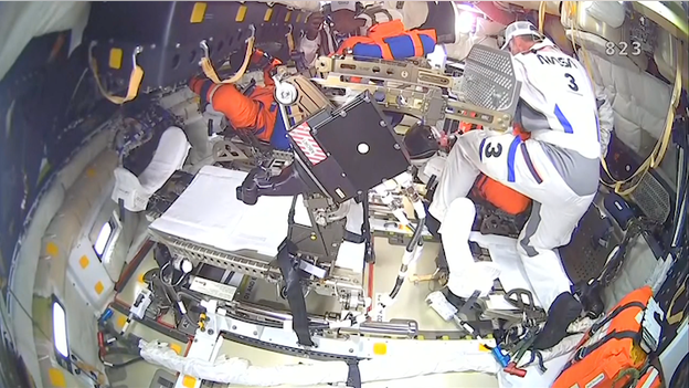 Astronauts strap into Orion for historic journey around the Moon