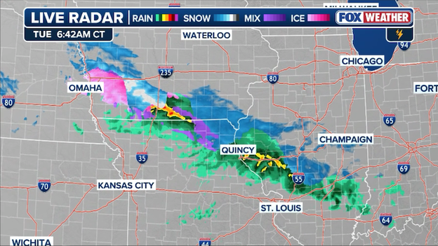 Wintry mix and slick roads impact Tuesday morning commute across the Midwest