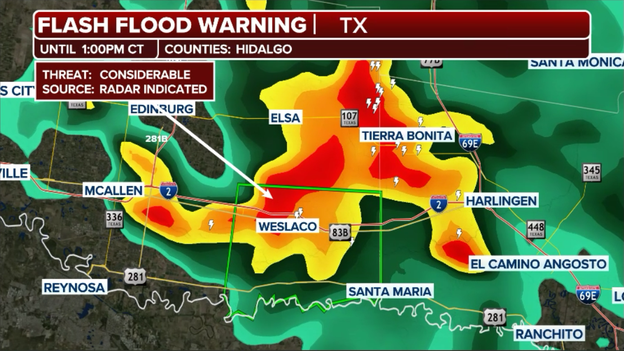 Life-threatening Flash Flood Warning issued for southeastern Hidalgo County