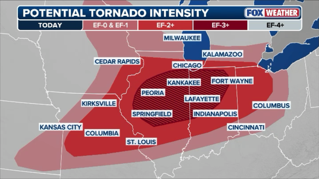 Volatile atmospheric setup primes part of Midwest for violent tornadoes today