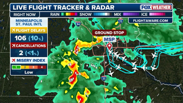 FAA issues ground stop at Minneapolis-St. Paul airport amid severe storm threat