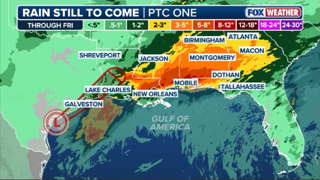 Deep South faces catastrophic flood threat from Potential Tropical Cyclone One
