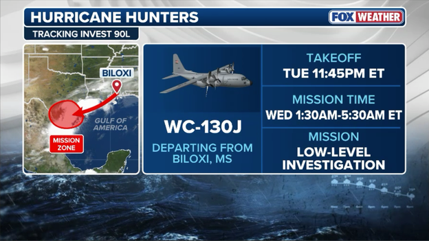 Hurricane Hunters prepare for tonight's first mission of the season into Invest 90L
