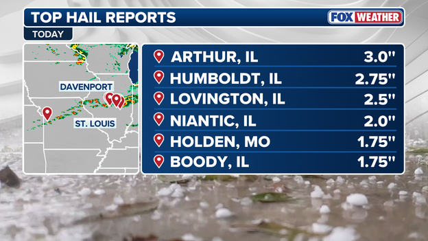 Top Hail Reports: Baseball-size hail pummels Illinois