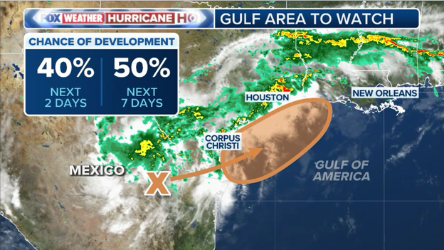 NHC bumps tropical development odds to 50% as Gulf disturbance edges toward open water