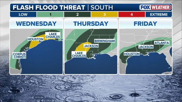Deep South faces days of potentially catastrophic flooding from a firehose of tropical moisture