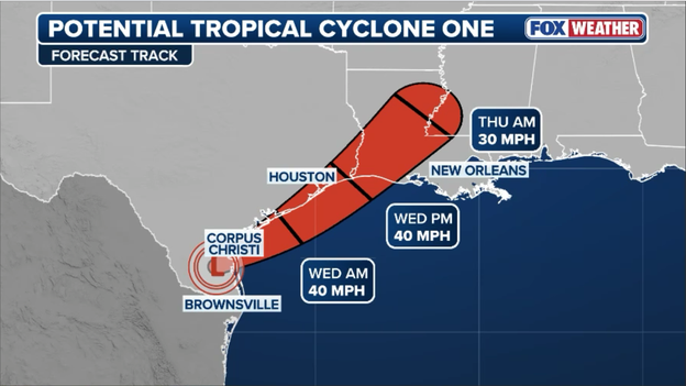 Tropical Storm Arthur could develop before making landfall Wednesday night