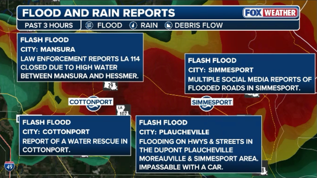 Water rescues reported as catastrophic flooding paralyzes Avoyelles Parish