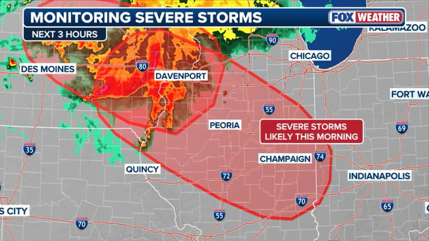 Destructive wind and tornado threat escalates in Illinois as violent Iowa storm cluster races east