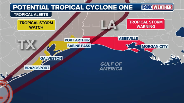 Tropical Storm Warnings, Watches cover Gulf Coast as Potential Cyclone One nears