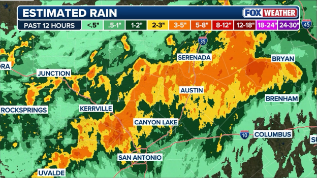 Overnight deluge dumps more than seven inches of rain across the Texas Hill Country