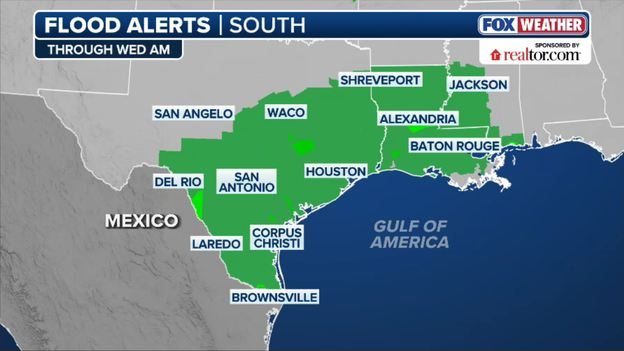 More than 25 million Americans under flood alerts from Texas to Mississippi
