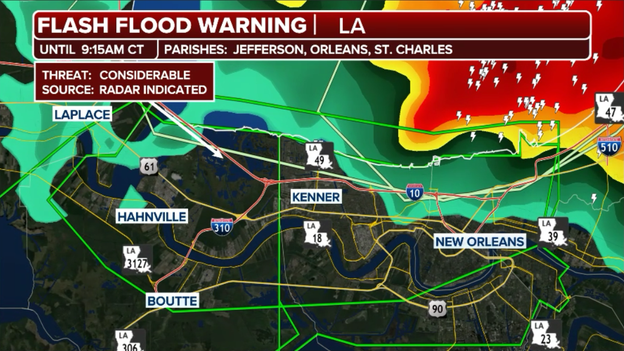 Flash Flood Warning issued for New Orleans metro as Arthur’s remnants swamp the city