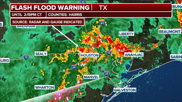 Flash Flood Warning issued for Houston as storms inundate the metro with heavy rain