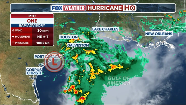National Hurricane Center 8:00 a.m. update: Potential Tropical Cyclone One inches along Texas coast