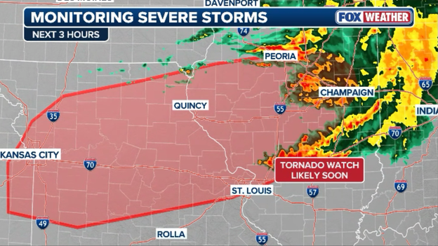 Storm Prediction Center prepares Tornado Watch for Midwest as afternoon threat intensifies