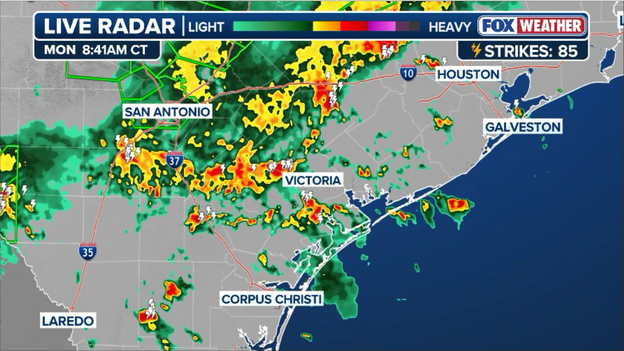 Tremendous rain threatens a broad swath from Houston to Corpus Christi today