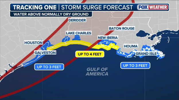 Dangerous storm surge threat expands as Potential Tropical Cyclone One targets Gulf Coast