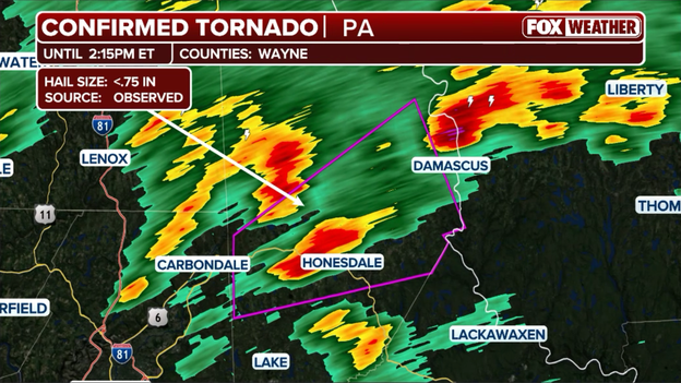 First tornado of the day spotted in northeast Pennsylvania