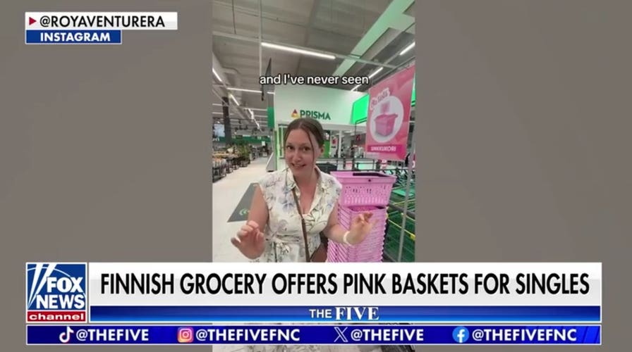 Finnish grocery store introduces pink baskets for singles