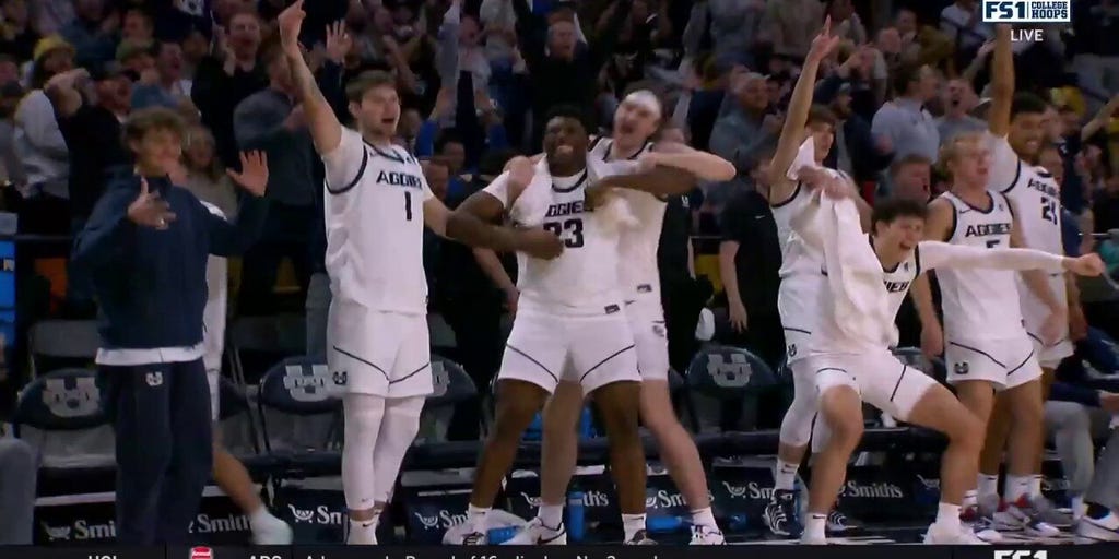 Deyton Albury knocks down clutch 3-pointer to seal Utah State's 76-71 victory over UNLV