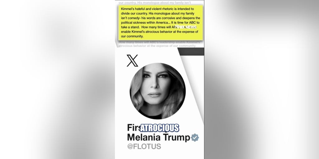 Kimmel DEFENDS 'expectant widow' jab at Melania amid backlash