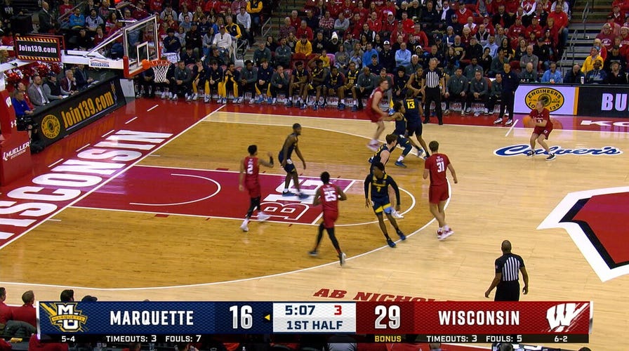 Andrew Rohde knocks down deep LOGO three, extending Wisconsin's lead over Marquette