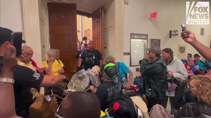 Protesters defending Medicaid disrupted the House Committee on Energy and Commerce's budget markup on Tuesday