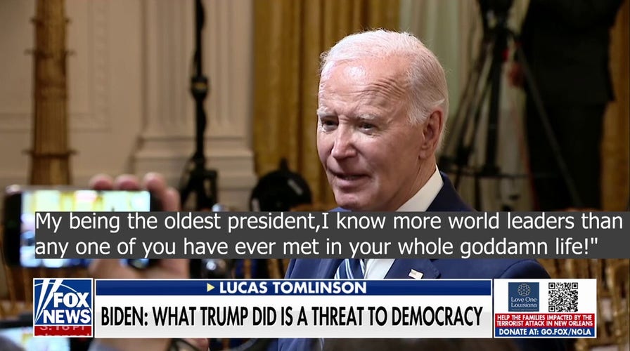 Biden dice que Trump es una "auténtica amenaza para la democracia" y regaña a los periodistas