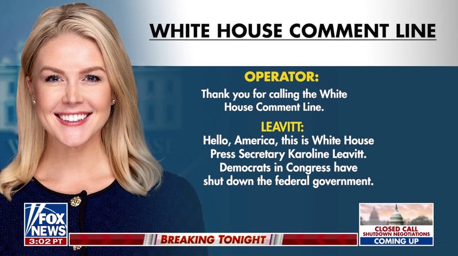 White House points fingers at Dems for government shutdown