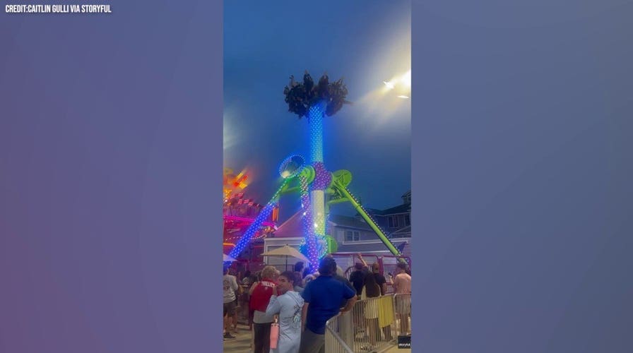 WATCH: Riders left hanging upside down after ride malfunctions at popular NJ boardwalk