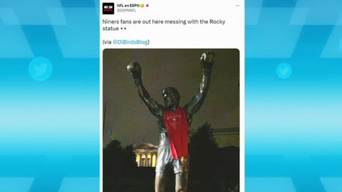  San Francisco 49ers shirt found on famous Rocky statue in Philadelphia