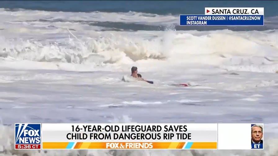 16-year-old lifeguard saves child from dangerous rip tide in Santa Cruz