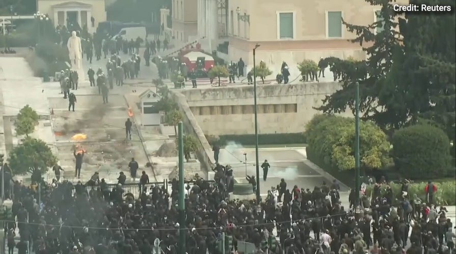 Violent protests erupt in Greece over deadly train crash