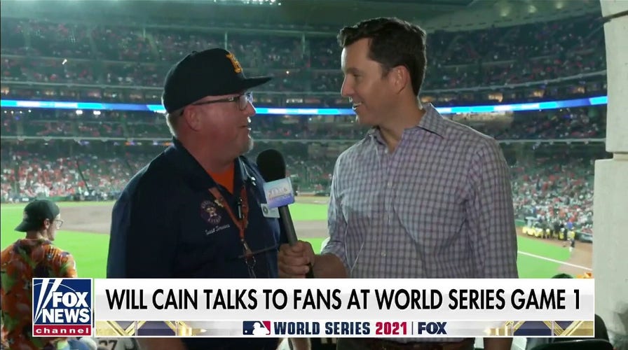 Will Cain talks to fans at World Series Game 1 in Houston